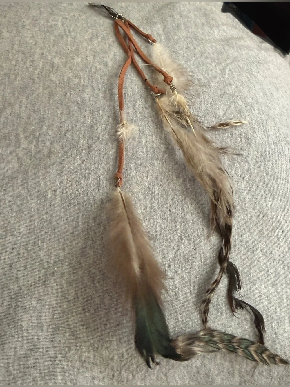 Brown Feather Hair Clip with Natural Feathers